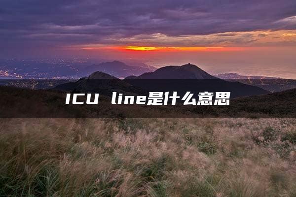 ICU line是什么意思