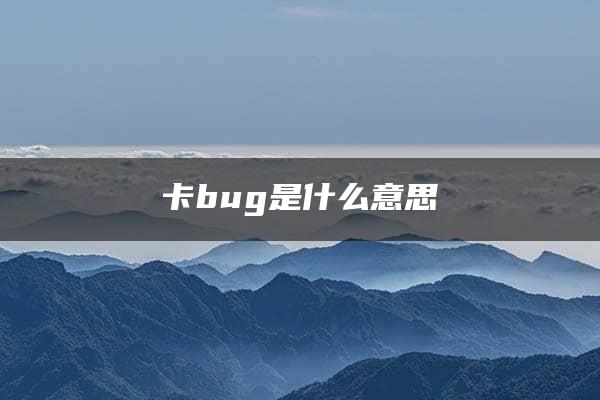 卡bug是什么意思