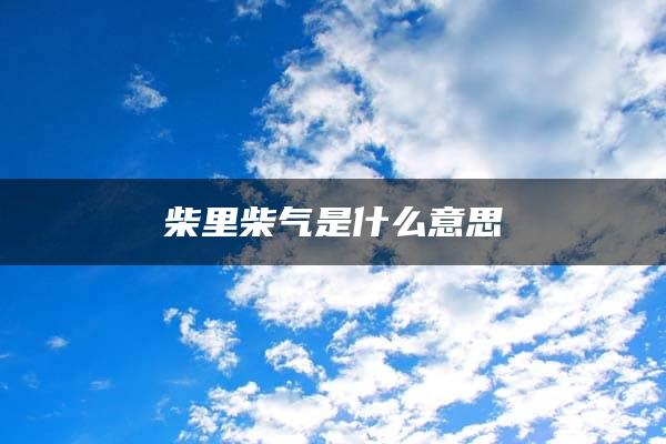 柴里柴气是什么意思