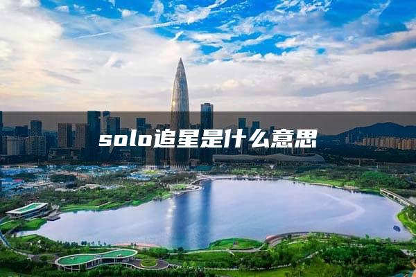 solo追星是什么意思