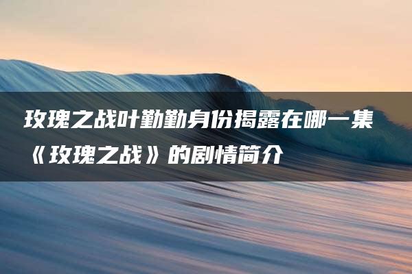 玫瑰之战叶勤勤身份揭露在哪一集 《玫瑰之战》的剧情简介