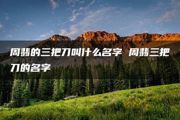 周翡的三把刀叫什么名字 周翡三把刀的名字