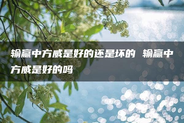 输赢中方威是好的还是坏的 输赢中方威是好的吗