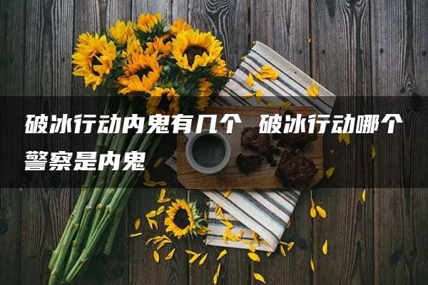 破冰行动内鬼有几个 破冰行动哪个警察是内鬼