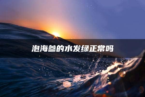 泡海参的水发绿正常吗