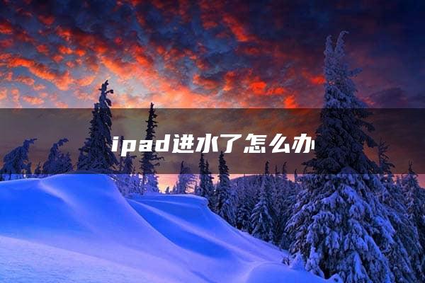 ipad进水了怎么办