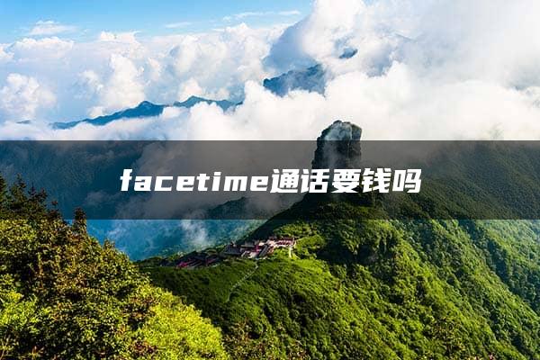 facetime通话要钱吗