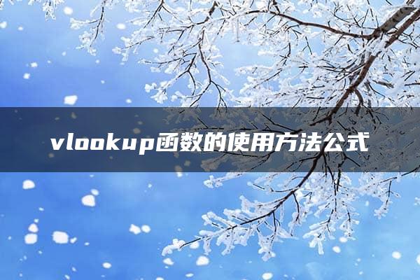 vlookup函数的使用方法公式