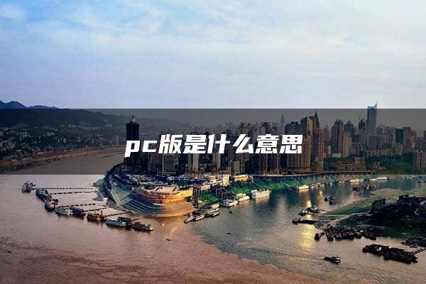 pc版是什么意思