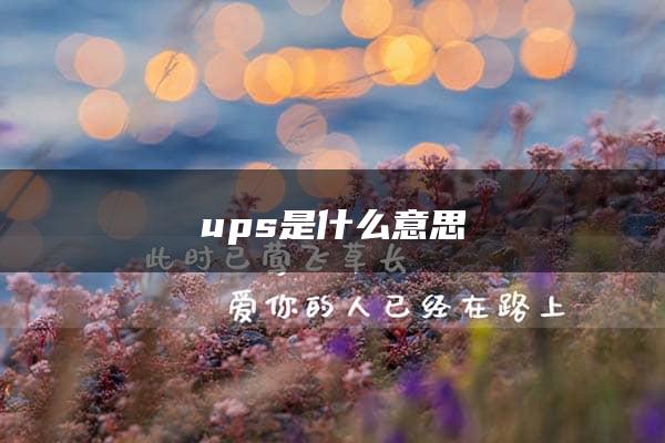 ups是什么意思