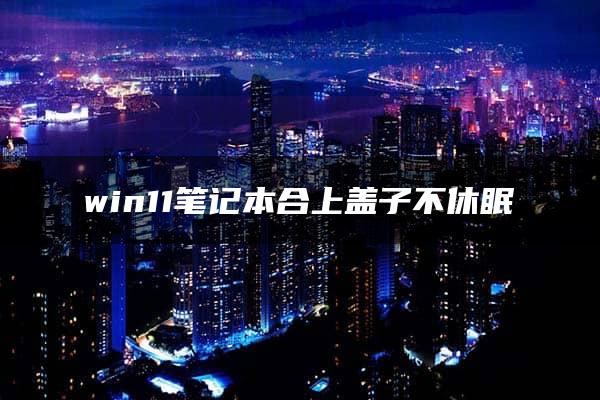 win11笔记本合上盖子不休眠