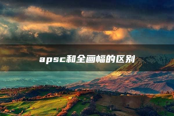 apsc和全画幅的区别