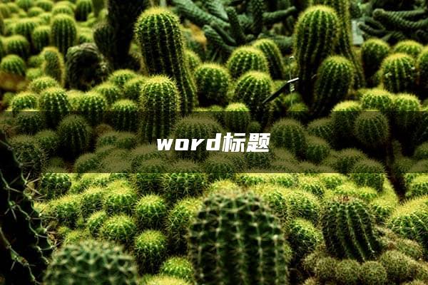 word标题