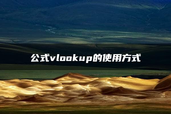 公式vlookup的使用方式