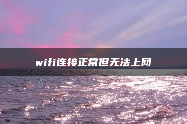 wifi连接正常但无法上网