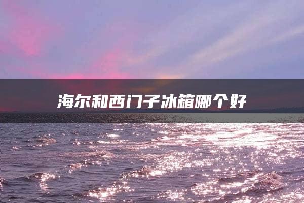 海尔和西门子冰箱哪个好