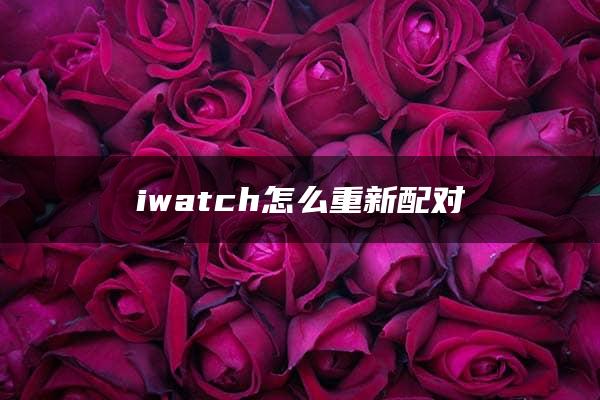 iwatch怎么重新配对