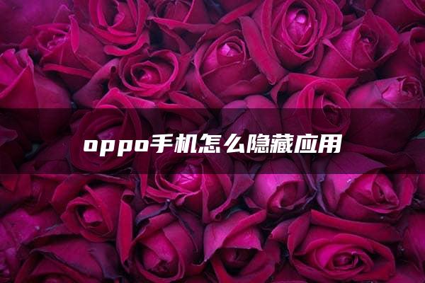 oppo手机怎么隐藏应用