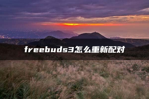 freebuds3怎么重新配对