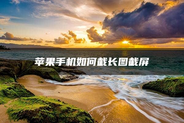 苹果手机如何截长图截屏