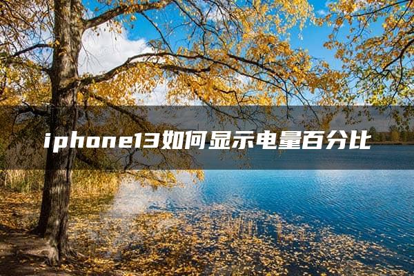 iphone13如何显示电量百分比