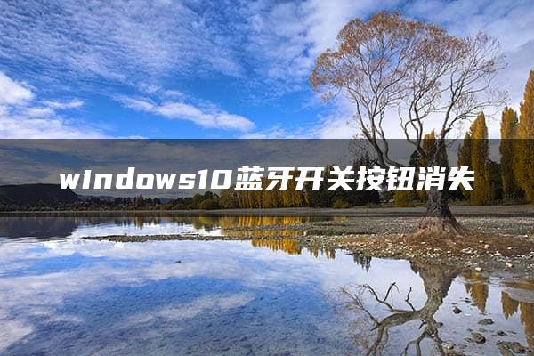 windows10蓝牙开关按钮消失