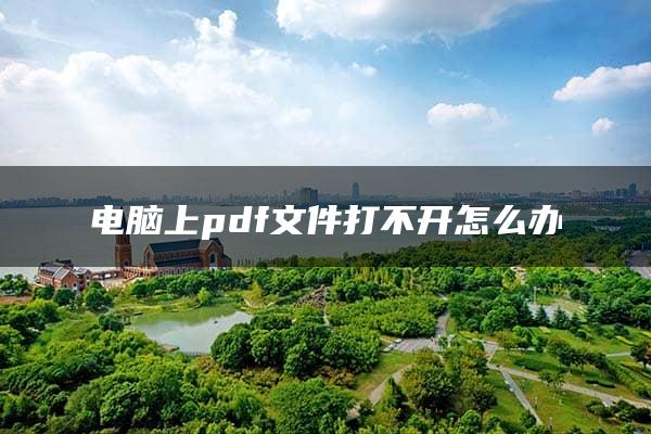 电脑上pdf文件打不开怎么办