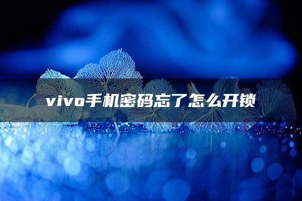 vivo手机密码忘了怎么开锁