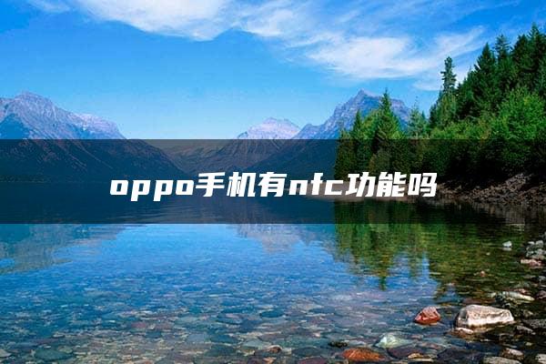 oppo手机有nfc功能吗