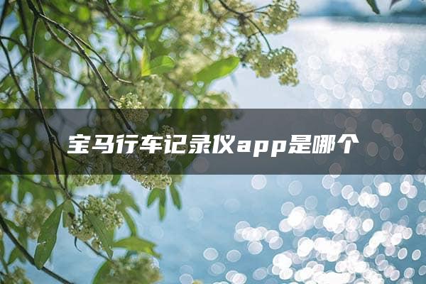 宝马行车记录仪app是哪个