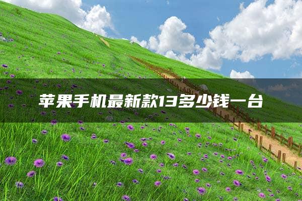 苹果手机最新款13多少钱一台