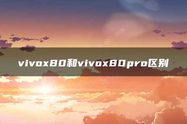 vivox80和vivox80pro区别