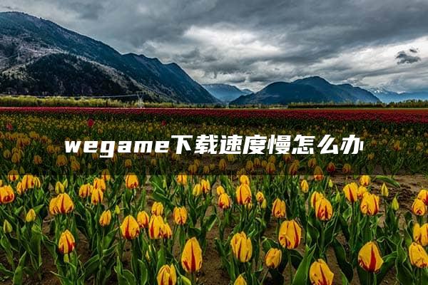 wegame下载速度慢怎么办