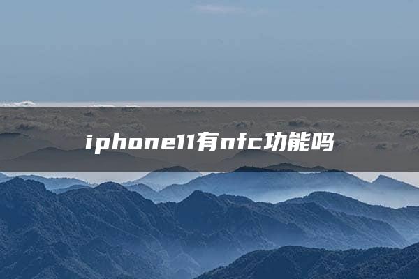 iphone11有nfc功能吗