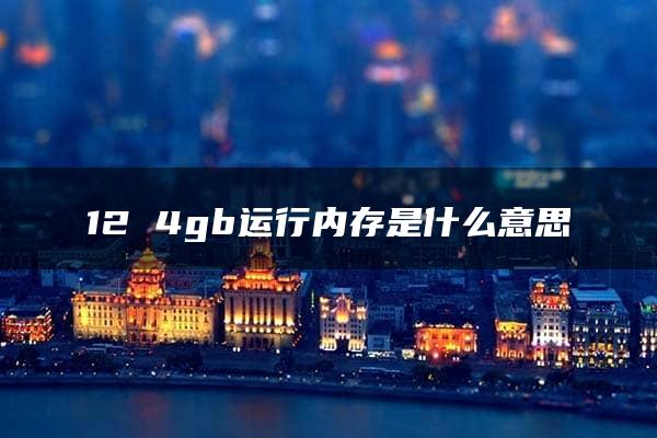 12 4gb运行内存是什么意思