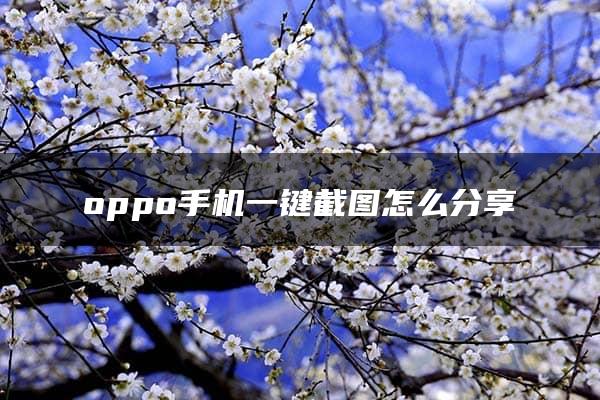 oppo手机一键截图怎么分享