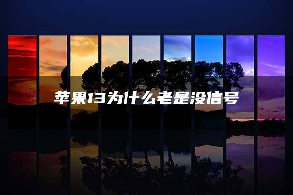 苹果13为什么老是没信号