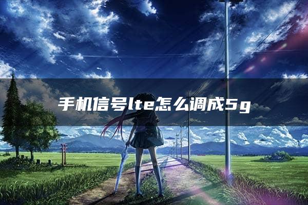 手机信号lte怎么调成5g