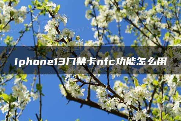 iphone13门禁卡nfc功能怎么用