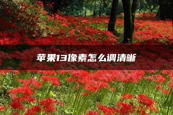 苹果13像素怎么调清晰