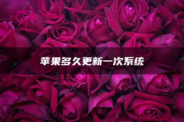 苹果多久更新一次系统