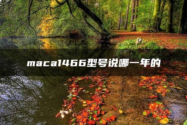 maca1466型号说哪一年的