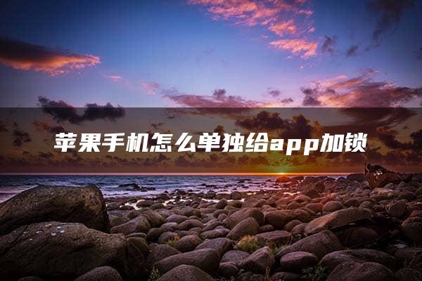 苹果手机怎么单独给app加锁