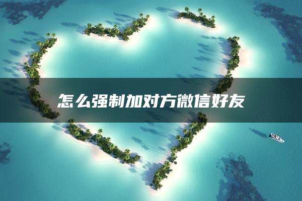 怎么强制加对方微信好友