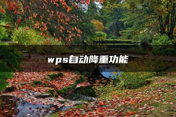 wps自动降重功能