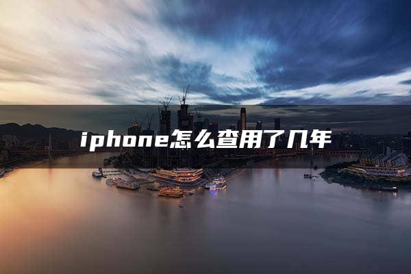 iphone怎么查用了几年