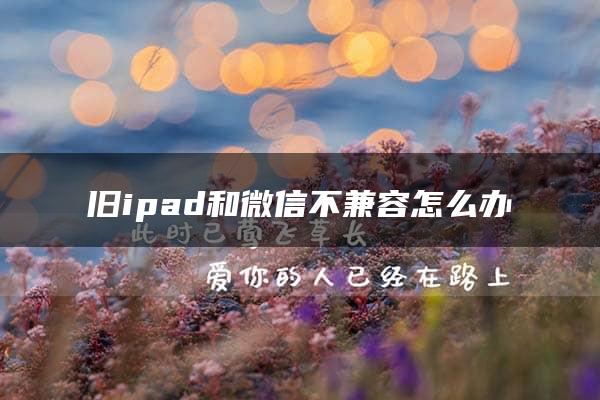 旧ipad和微信不兼容怎么办