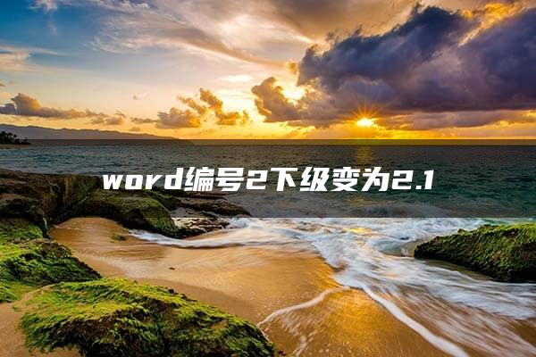 word编号2下级变为2.1