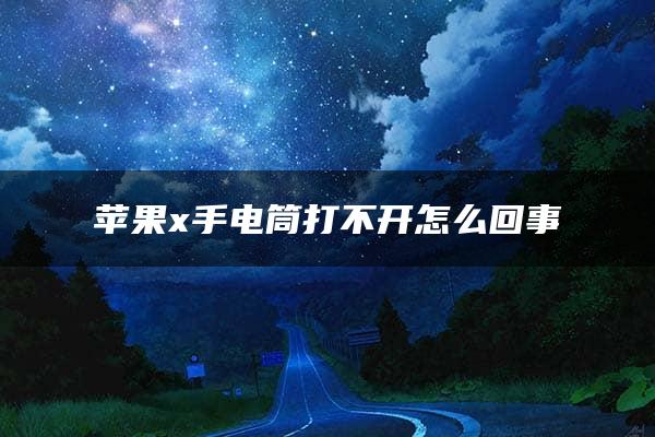 苹果x手电筒打不开怎么回事