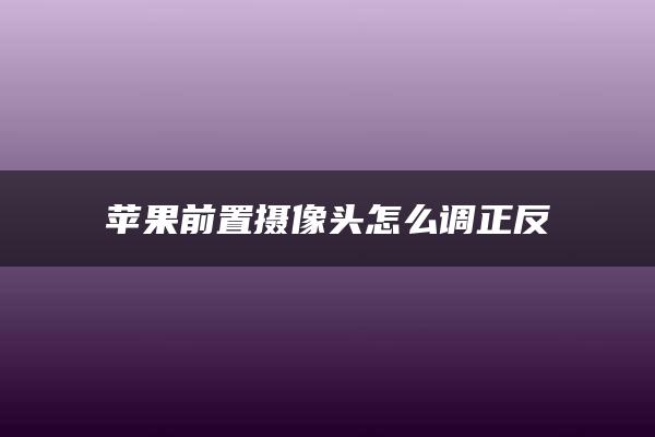 苹果前置摄像头怎么调正反